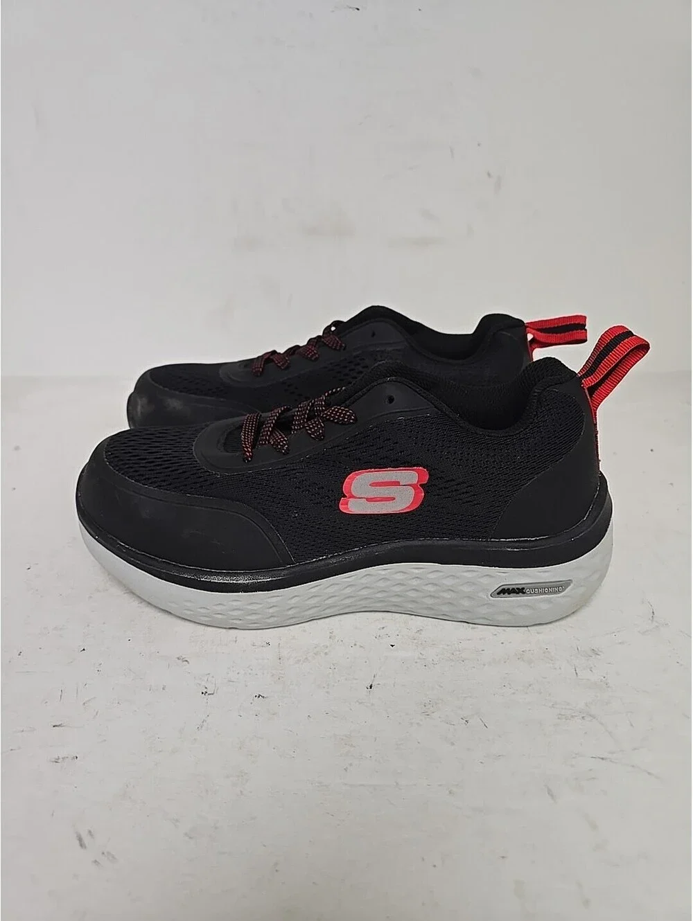 Skechers Women's Steel Toe Steel Plate Athletic Work Shoes 99997000 Black Red 6M